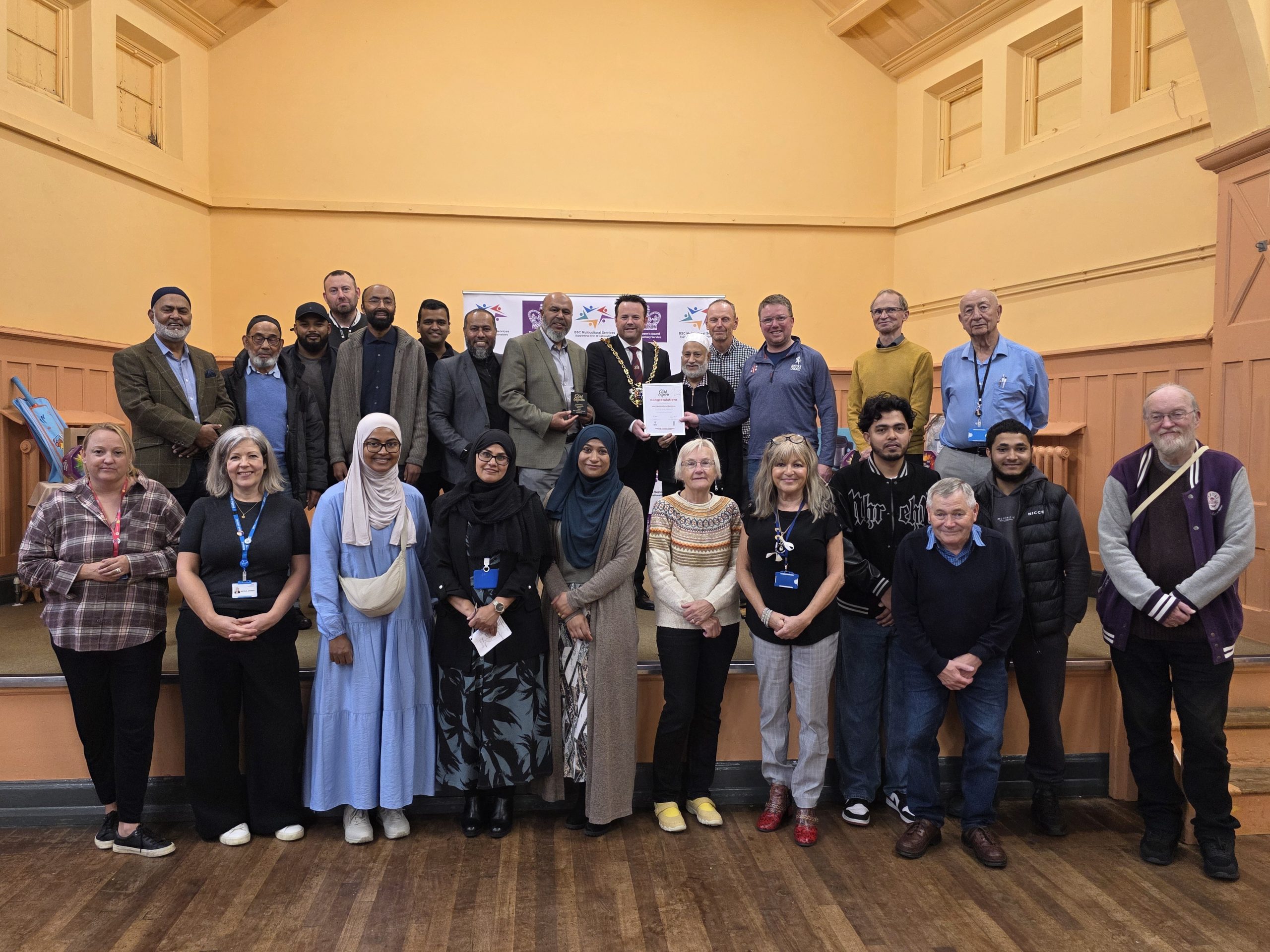 Group photo with award